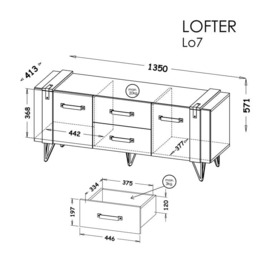 Lofter LO7 TV Cabinet 135cm - Oak Wotan 135cm - thumbnail 6