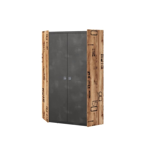 Fargo 17 Corner Wardrobe 97cm - Raw Steel 97cm - image 1