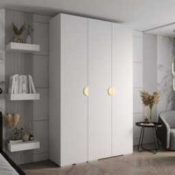Inova IV Hinged Door Wardrobe 150cm - White 150cm