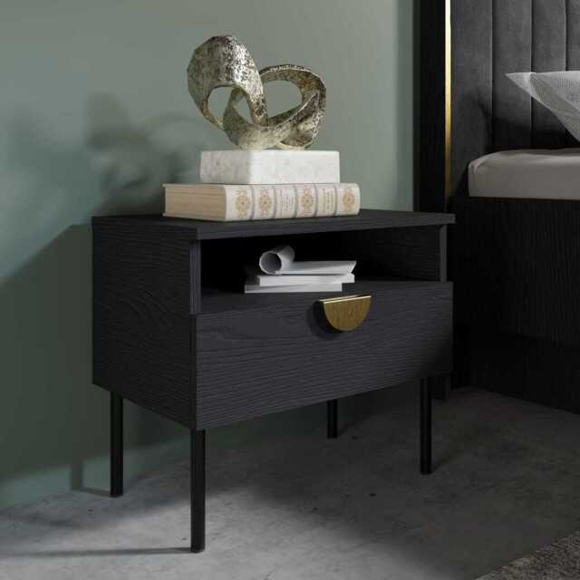 Mond Bedside Table 50cm - Black 50cm - image 1