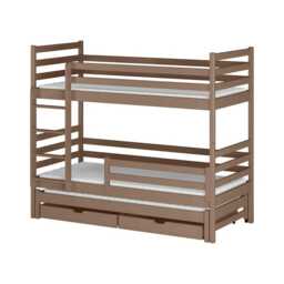 Luke Bunk Bed with Trundle and Storage - Milk Chocolate Foam/Bonnell Mattresses - thumbnail 1