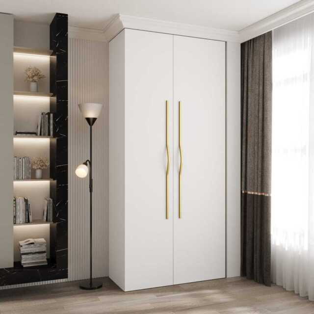 Como II Hinged Door Wardrobe 110cm - White 110cm - image 1