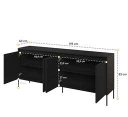 Trend TR-04 Sideboard Cabinet 193cm - Beige 193cm - thumbnail 8