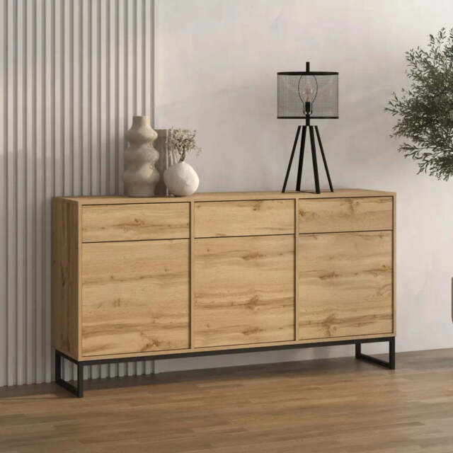 Loft Sideboard Cabinet 157cm - Oak Wotan 157cm - image 1