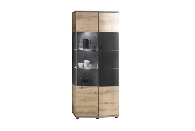 Dera 32 Tall Display Cabinet 70cm - Oak Artisan 70cm - image 1