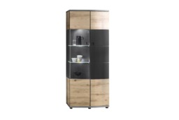Dera 32 Tall Display Cabinet 70cm - Oak Artisan 70cm - thumbnail 1