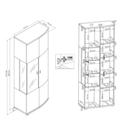 Dera 32 Tall Display Cabinet 70cm - Oak Artisan 70cm - thumbnail 6