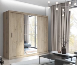 Idea 01 - 3 Sliding Door Wardrobe 250cm - 250cm Grey Matt - thumbnail 8