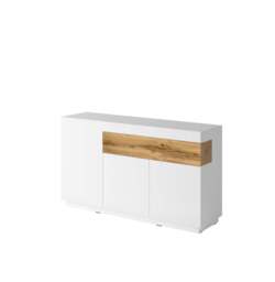 Silke 43 Sideboard Cabinet 150cm - White Gloss / Wotan Oak 150cm - thumbnail 5