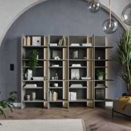 Fitt FL-01L Bookcase 119cm - Grey 119cm - thumbnail 8
