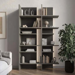 Fitt FL-01L Bookcase 119cm - Grey 119cm - thumbnail 1