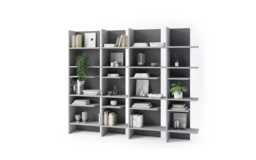 Fitt FL-01L Bookcase 119cm - Grey 119cm - thumbnail 7