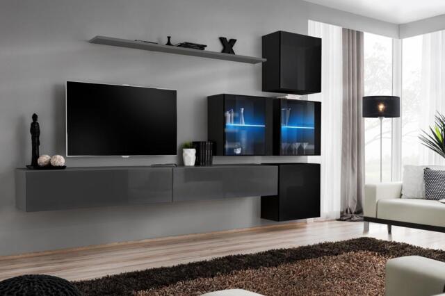 "Switch XIX Entertainment Unit For TVs Up To 75"" - Graphite 280cm Black" - image 1