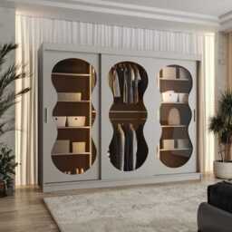 Bahrain III Sliding Door Wardrobe 250cm - Cashmere 250cm - thumbnail 3