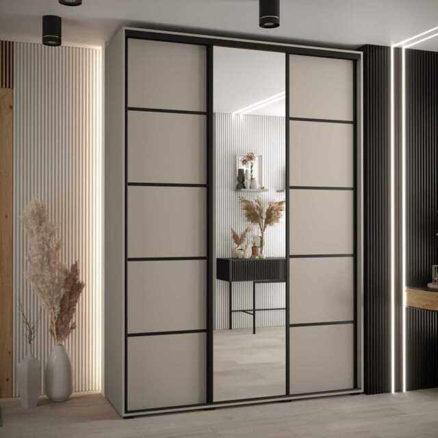 Dakota V Sliding Door Wardrobe 170cm - Cashmere 170cm - image 1