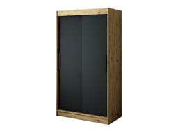 Leto T Sliding Door Wardrobe 120cm - Black 120cm - thumbnail 1