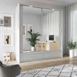 Arti 24 - 2 Sliding Door Wardrobe 200cm - Grey Matt 200cm - thumbnail 2