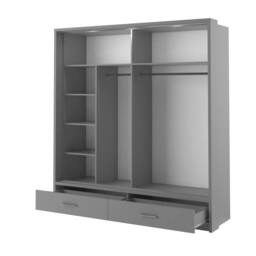 Arti 24 - 2 Sliding Door Wardrobe 200cm - Grey Matt 200cm - thumbnail 8
