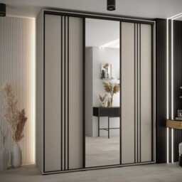 Dakota VII Sliding Door Wardrobe 190cm - Cashmere 190cm - thumbnail 1
