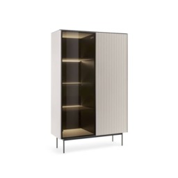 Orta Tall Display Cabinet 107cm - Cashmere 107cm - thumbnail 8
