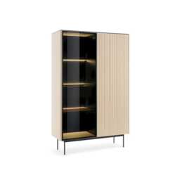 Orta Tall Display Cabinet 107cm - Cashmere 107cm - thumbnail 4