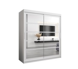 Roma II Sliding Door Wardrobe 180cm - White 180cm - thumbnail 2