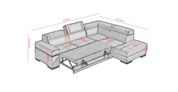 Parys I Corner Sofa Bed - 276cm 227cm Left - thumbnail 5