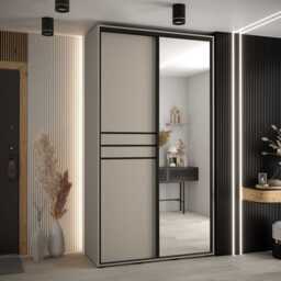 Dakota XI Sliding Door Wardrobe 130cm - Cashmere 130cm - thumbnail 1
