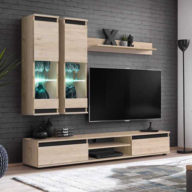 "Modo Entertainment Unit For TVs Up To 49"" - Oak Hickory 175cm" - image 1