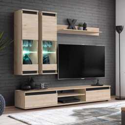 "Modo Entertainment Unit For TVs Up To 49"" - Oak Hickory 175cm"