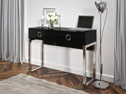 Milla Desk with Drawer 110cm - Black Gloss 110cm