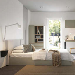 Luca LC2 Corner Wardrobe 90cm - Beige 90cm - thumbnail 4
