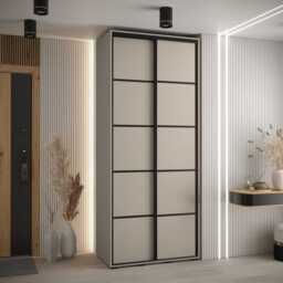 Dakota IV Sliding Door Wardrobe 110cm - Cashmere 110cm - thumbnail 1