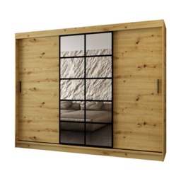 Orlando Sliding Door Wardrobe 250cm - Oak Walnut 250cm - thumbnail 5