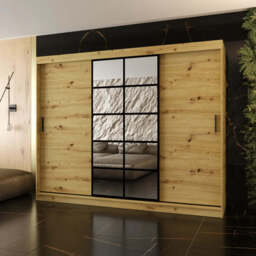 Orlando Sliding Door Wardrobe 250cm - Oak Walnut 250cm - thumbnail 2