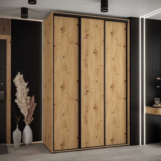 Cannes I Sliding Door Wardrobe 150cm - Oak Artisan 150cm - image 1