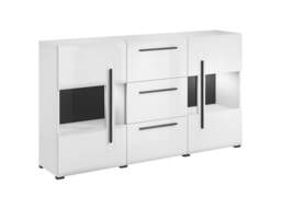 Tulsa 28 Display Cabinet 180cm - White Gloss 180cm - thumbnail 2