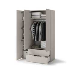 Sigma SG-01 Hinged Door Wardrobe 130cm - Cashmere 130cm - thumbnail 3