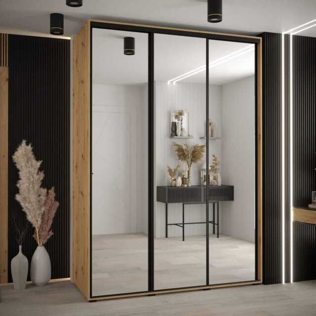 Cannes II Sliding Door Wardrobe 170cm - Oak Artisan 170cm - image 1