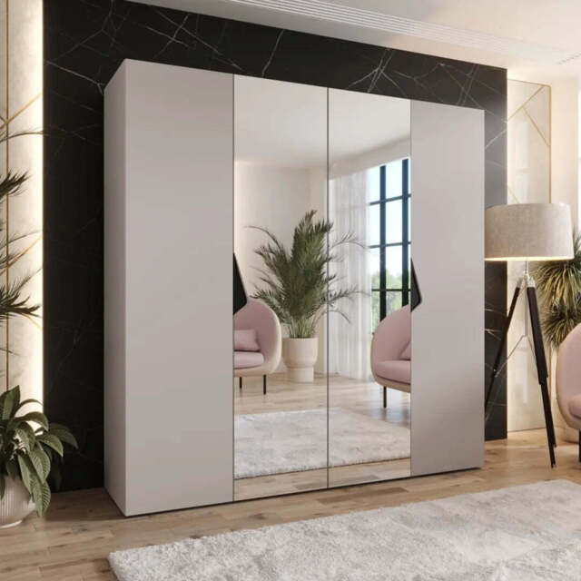 Sandi II Hinged Door Wardrobe 200cm - Cashmere 200cm - image 1