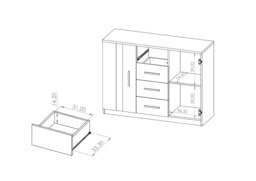 Bono Chest Of Drawers 120cm - White Matt 120cm - thumbnail 7