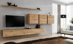 "Switch VII Entertainment Unit For TVs Up To 49"" - Oak Wotan 340cm Black" - thumbnail 5