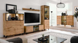 Thin Display Cabinet 100cm - Oak Wotan 100cm - thumbnail 5