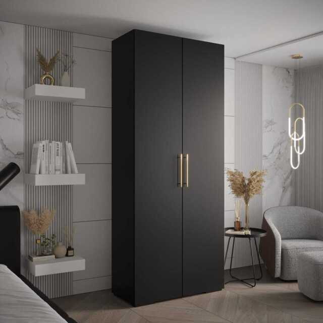 Inova III Hinged Door Wardrobe 100cm - Black 100cm - image 1