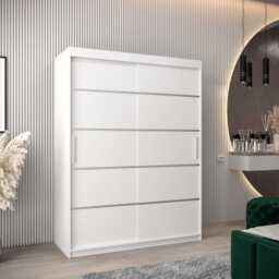 Verona 01 Sliding Door Wardrobe 150cm - White 150cm - thumbnail 1