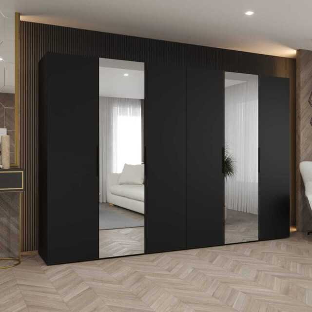 Marbella II Hinged Door Wardrobe 300cm - Black 300cm - image 1