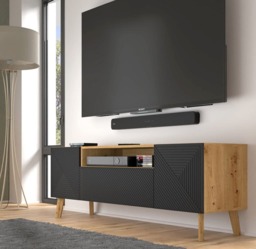 Luxi TV Cabinet 160cm - Black 160cm - thumbnail 4