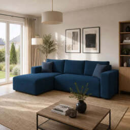 Corner Sofa Bed Mondo - Grey 256cm Left - thumbnail 8