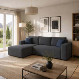 Corner Sofa Bed Mondo - Grey 256cm Left - thumbnail 2