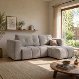 Corner Sofa Bed Modi II - Light Beige 273cm Left - thumbnail 2